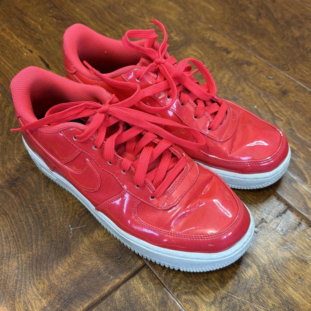 Nike Air Force 1 '07 LV8 Low Shoes Youth 7Y UV Siren‎ Red White Patent Sneakers - Picture 16 of 16